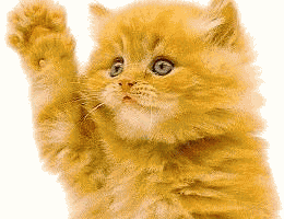Cute kitty waving good-bye, have a fun trip!